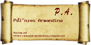 Pénzes Armandina névjegykártya